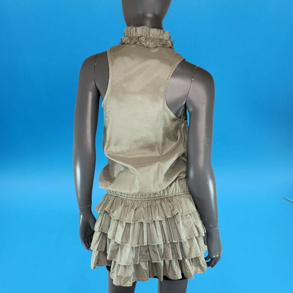 Ruffled Poets Tunic Top Pirate Gray Costume Masquerade Size 6 Von Lancelot Mardi - Picture 7 of 11